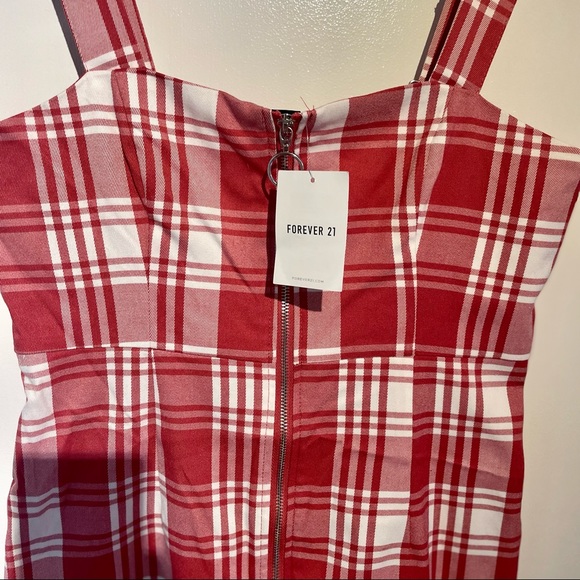 NWT Forever 21 Plaid Mini Dress with Buckle Straps - Picture 2 of 3